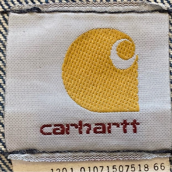 Carhartt Men’s Jacket Vintage Trucker J12 DST Cotton Denim Blue Size L - Picture 6 of 9